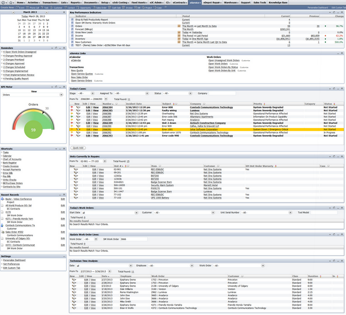 screenshot of e-Service Suite
